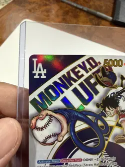 LA Dodgers Luffy Promo One Piece Fan Art Custom Card - Image 5