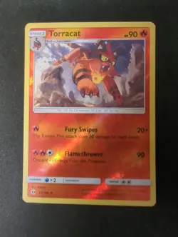 Pokemon TCG Torracat Sun & Moon 25/149 Reverse Holo Uncommon Card NM - Image 1