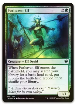 Farhaven Elf #225 (Foil) (NM) Commander Legends CMR Magic MTG - Image 1