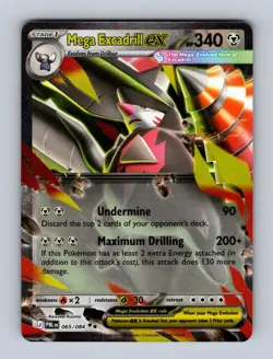Mega Excadrill ex 065/084 Double Rare Pitch Black Pokemon Holo Near Mint - Image 1
