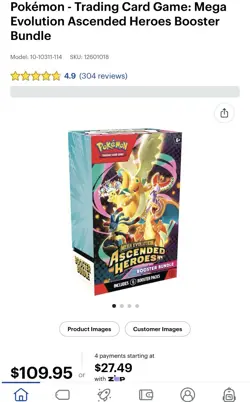 Pokemon TCG Mega Evolution Ascended Heroes Booster Bundle Box (6 Packs) - Image 4