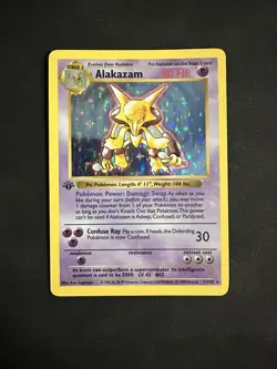Pokemon TCG Base Set 1st Edition Alakazam Shadowless - Image 1