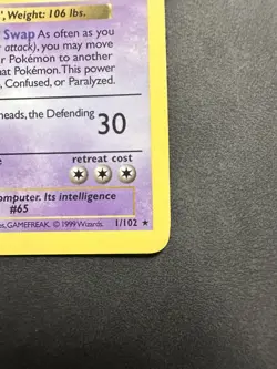 Pokemon TCG Base Set 1st Edition Alakazam Shadowless - Image 5