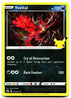 YVELTAL 019/025 RARE CELEBRATIONS POKEMON NM - Image 1