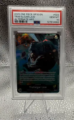 One Piece OP10 #022 Trafalgar Law Leader Alternate Art 🔥 PSA 10 - Image 3