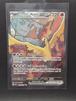 Pokemon TCG Team Rocket’s Moltres ex 208/182 Destined Rivals Hyper Rare Foil - Image 1
