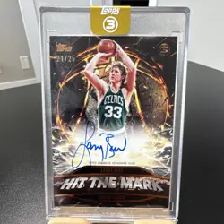 2025 Topps 3 Larry Bird 🔥SSP /25🔥 Bronze Hit the Mark Auto #HM-LB Celtics - Image 1