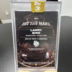2025 Topps 3 Larry Bird 🔥SSP /25🔥 Bronze Hit the Mark Auto #HM-LB Celtics - Image 4