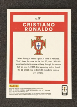 2026 Panini Donruss Road to FIFA World Cup Cristiano Ronaldo Portugal Bronze #91 - Image 2