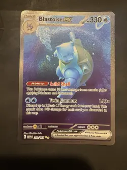 Pokemon TCG Blastoise ex 200/165 Scarlet & Violet-151 Hyper Rare Holo Full Art - Image 1