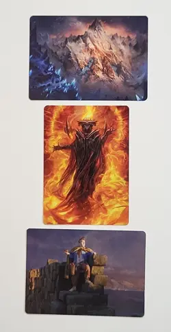 MTG LORD OF THE RINGS ART CARD 21 SAURON DARK LORD 31 MOUNTAIN 66 PIPPIN WARDEN - Image 1