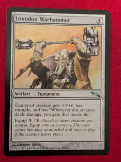 Loxodon warhammer Regular U EX Mirrodin MTG - Image 1