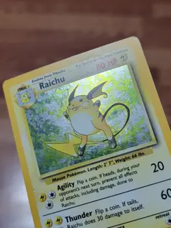 Raichu 14/102 - Base Set Unlimited - WOTC Holo Rare Pokemon Card - Vintage PL!! - Image 2