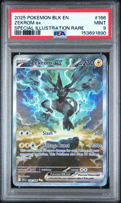 2025 POKEMON BLK EN-BLACK BOLT SPECIAL ILLUSTRATION RARE #166 ZEKROM EX PSA 9 - Image 1