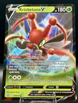 Kricketune V 006/163 Ultra Rare Holo SWSH05: Battle Styles Pokemon TCG - Image 1