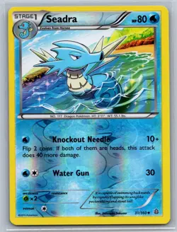 Pokemon Seadra 31/160 Uncommon Primal Clash Reverse Holo LP - Image 1