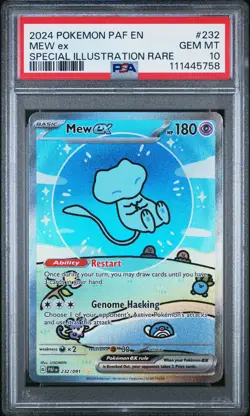 2024 POKEMON PAF EN-PALDEAN FATES SPECIAL ILLUSTRATION RARE #232 MEW EX PSA 10 - Image 1