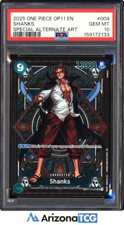 One Piece 2025 Shanks ST16-004 Special Alternate Art SP OP11 GEM MINT PSA 10 - Image 1