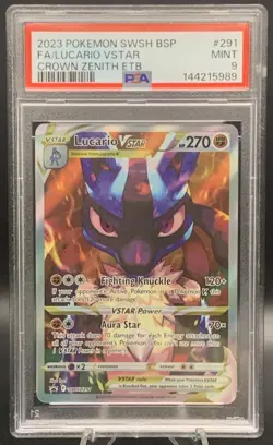 Lucario VSTAR SWSH291 PSA 9 MINT - Pokemon Crown Zenith ETB Black Star Promo - Image 1