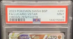 Lucario VSTAR SWSH291 PSA 9 MINT - Pokemon Crown Zenith ETB Black Star Promo - Image 3