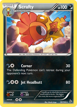Scrafty 59/106 Rare | Flashfire | Pokemon Card - Image 1