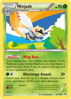 Ninjask 10/108 Uncommon | Roaring Skies | Pokemon Card - Image 1