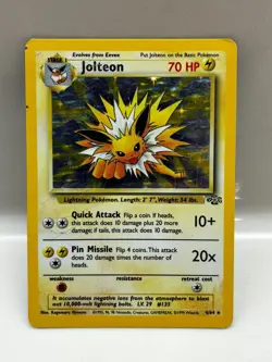 1999 Pokemon TCG Jolteon 4/64 Jungle Holo Rare Unlimited Card Vintage WOTC - Image 1