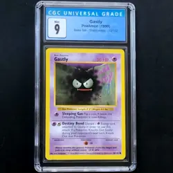 1999 Pokemon Base Set SHADOWLESS 🔥 GASTLY 🔥 #50 CGC 9 Mint Card c126 - Image 1