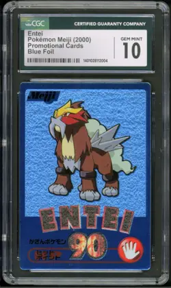 2000 POKEMON MEIJI PROMO CARDS - BLUE FOIL ENTEI CGC 10 GEM MINT POP 2 - Image 1