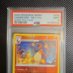 Pokemon TCG Charizard 025/185 Swsh04 Vivid Voltage Rare Reverse Holo PSA 9 - Image 1