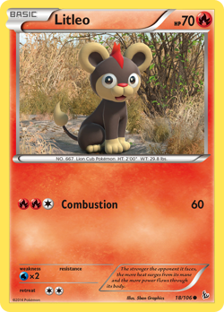 Litleo 18/106 Common | Flashfire | Pokemon Card - Image 1