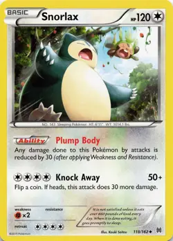 Pokemon TCG Snorlax #118/162 XY - BREAKthrough NM - Image 1