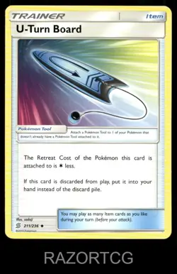 U-TURN BOARD 211/236 UC UNIFIED MINDS POKEMON LP - Image 1