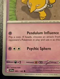 Hypno 083/198 Uncommon Scarlet & Violet Pokemon TCG - Image 4