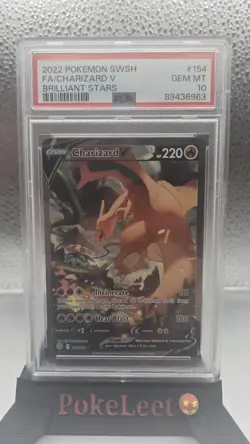 PSA 10 GEM MINT Pokemon Brilliant Stars Charizard V Alternate Alt Art 154/172 🔥 - Image 1