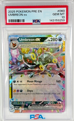 Umbreon EX #060/131 Double Rare Prismatic Evolutions Pokemon 2025 PSA 10 - Image 1
