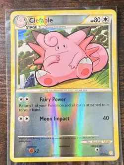 Pokemon - HeartGold & SoulSilver - Clefable 3/123 Reverse Holo Rare - MP ! - Image 1