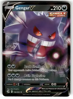 Gengar V 156/264 Holo V Rare Fusion Strike Pokemon TCG VLP - Image 1