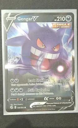 Pokemon TCG Gengar v Fusion Strike 156/264 Holo Ultra Rare - Image 1