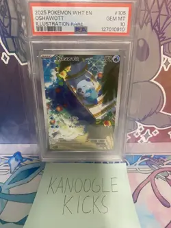 2025 POKEMON WHT EN-WHITE FLARE ILLUSTRATION RARE #105 OSHAWOTT PSA 10 pop 23!! - Image 4
