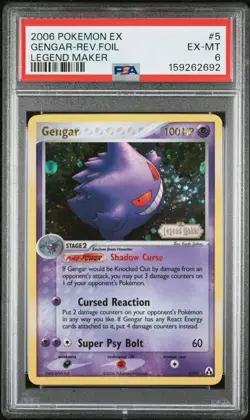 Gengar Reverse Holo Stamped 5/92 Legend Maker Pokemon PSA 6 NEW CERT - Image 2