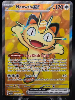 Pokemon TCG Meowth ex 107/088 Perfect Order POR Ultra Rare Holo Full Art NM - Image 1