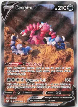Drapion V GG49/GG70 Holo V Rare Crown Zenith Galarian Gallery Pokemon Near Mint - Image 1