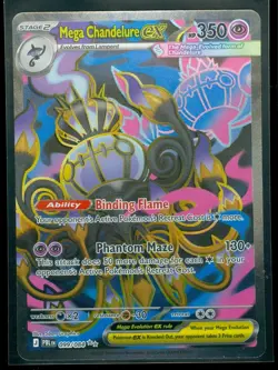 Pokemon MEGA CHANDELURE EX 099/084 - Pitch Black - ULTRA RARE FULL ART - MINT - Image 1