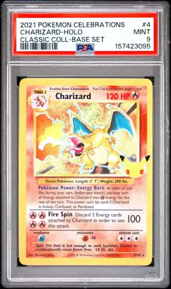 2021 Pokemon Celebrations #4 Charizard-Holo Classic Coll-Base Set PSA 9 - Image 1