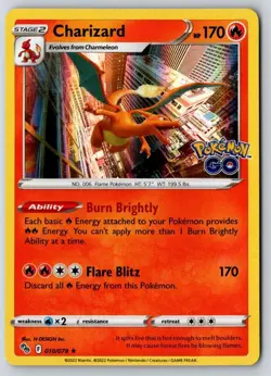 Charizard 010/078 Holo Rare Pokemon GO Pokemon Near Mint - Image 1