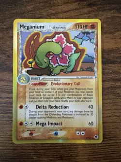 Pokemon TCG Meganium 4/101 EX Dragon Frontiers Reverse Holo Delta Species- LP - Image 1