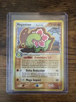 Pokemon TCG Meganium 4/101 EX Dragon Frontiers Reverse Holo Delta Species- LP - Image 3