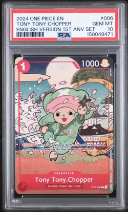 2024 ONE PIECE ENGLISH VERSION 1ST ANNIVERSARY SET #006 TONY TONY CHOPPER PSA 10 - Image 1