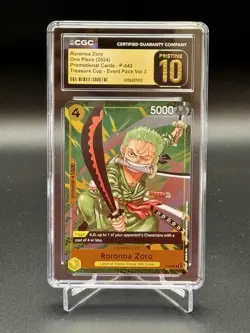 One Piece Roronoa Zoro P-042 2024 Promo Treasure Cup CGC Pristine 10 - Image 1